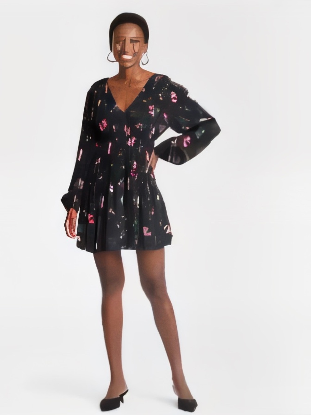New Day Black Floral Dress S | NWT Roses